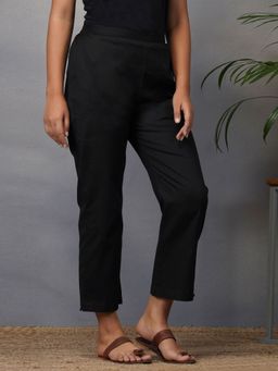 Akiso - Cotton Flex Straight Black Pants