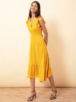 Twenty Dresses by Nykaa Fashion - Yellow Cool Classic Revival Polka Dress