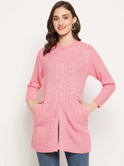 ZIGO - Womens Pink Full Sleeves Cardigan