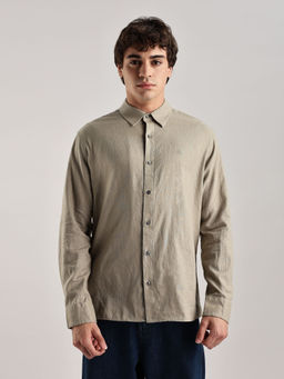 Calvin Klein - Khaki Solid Regular-Fit Cotton Shirt