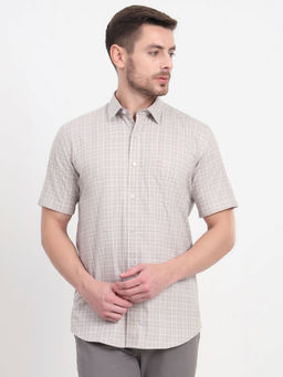 JadeBlue - Grey Checked Semi Casual Shirt
