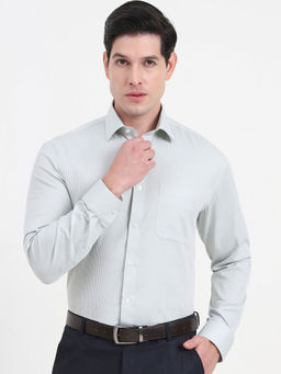 JadeBlue - Pista Green Solid Formal Shirt