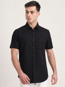 JadeBlue - Black Solid Casual Shirt