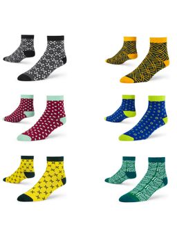 Dynamocks - Men and Women Ankle Length Socks - Free Size - Pack of 6 Pairs