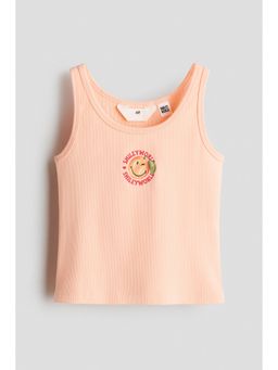 H&M - Girls Orange Print-Motif Vest Top