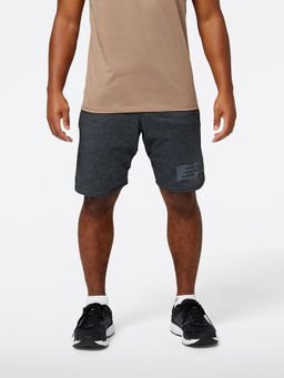 New Balance - Men Black Heather Mid Rise Sports Shorts