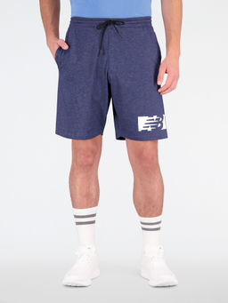 New Balance - Men Nb Navy Heather Mid Rise Sports Shorts