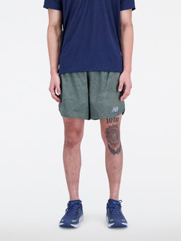 New Balance - Men Deep Olive Green Mid Rise Sports Shorts