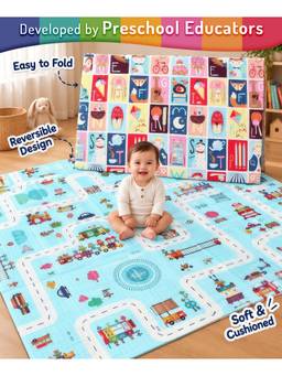 Intelliskills - Extra Large Reversible Carnival Learning & Crawling Foldable Play Mat