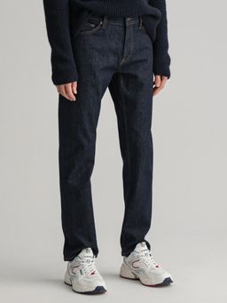 GANT - Men Navy Blue Solid Regular Fit Jeans