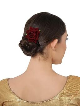 Accessher - Multi Floral Tic Tac Hair Clip, Handcrafted Designer Clips for Women (Pack of 3)