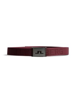 J.Lindeberg - Roy Logo Cabernet Webbing Belt