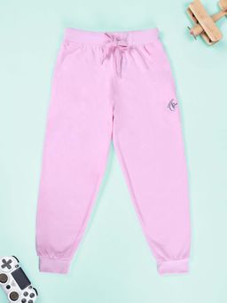 KiddoPanti - Unisex Cotton Solid Pink Joggers