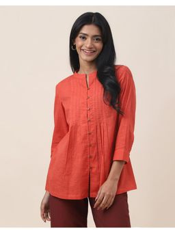 Fabindia - Orange Cotton Pintucks Tunic