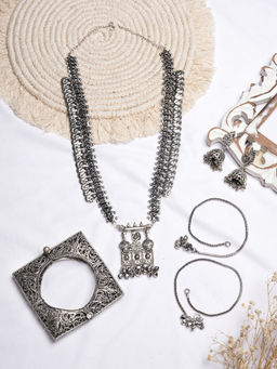 Teejh - by Joker and Witch Achal Silver Oxidised Jewelry Gift Set