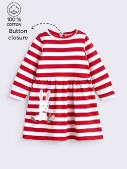 Hopscotch - Pure Cotton Striped Casual Dress