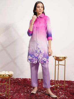 VISHUDH - Women Multi-Color Ombre Kurta & Pant (Set of 2)