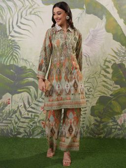 VISHUDH - Women Green Printed Co-ord (Set of 2)