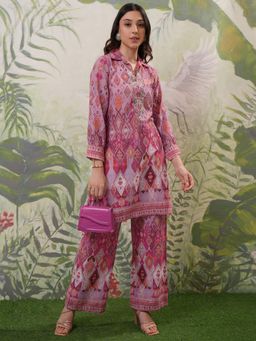 VISHUDH - Women Pink Printed Co-ord (Set of 2)