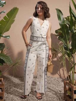 VISHUDH - Women Off White Printed Co-ord (Set of 2)