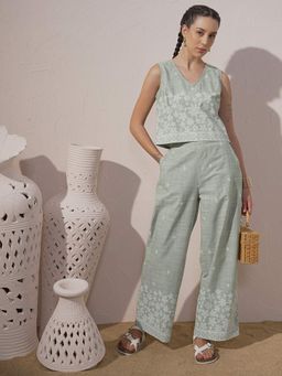 VISHUDH - Women Green Printed Co-ord (Set of 2)