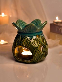 Tayhaa - Green Ceramic Pineapple Aromatherapy Oil Diffuser - Multi-Color