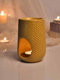 Tayhaa - Artisanal Oval Ceramic Aroma Oil Diffuser - Yellow
