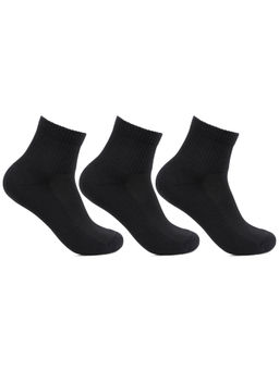 Bonjour - Mens Cushioned Black Ankle Sports Socks (Pack of 3)