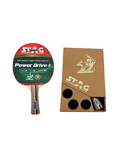 STAG - Power Drive Table Tennis Racquet with Case (Pack of 1, 670 g)