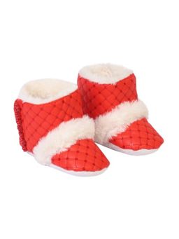 Coco Candy - Girls Long Fur Booties - Red