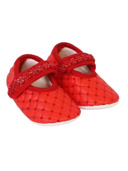 Coco Candy - Girls Baby Booties- Red