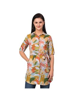 Cantabil - Women Multi-Color Printed Casual Tunic with Belt (Set of 2)