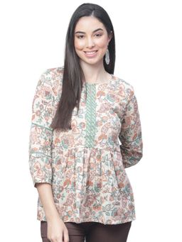 Cantabil - Women Off White Printed Casual Tunic