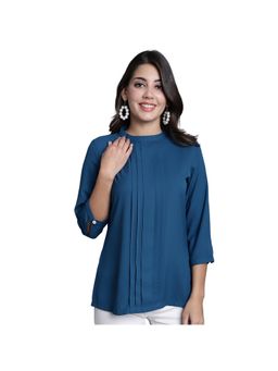 Cantabil - Women Blue Solid Casual Tunic