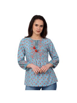 Cantabil - Women Blue Printed Casual Tunic