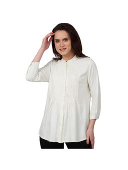 Cantabil - Women Off White Solid Casual Tunic