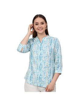 Cantabil - Women Sky Blue Printed Casual Tunic