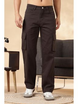 Eszett - Men Brown Cotton Solid Cargo