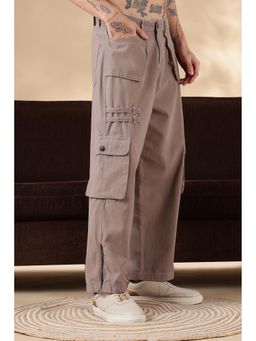 Eszett - Men Peach Cotton Solid Cargo