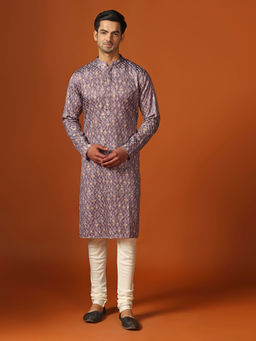 KISAH - Men Mauve Kurta with Churidar (Set of 2)