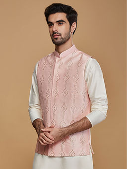 KISAH - Men Pink Nehru Jacket
