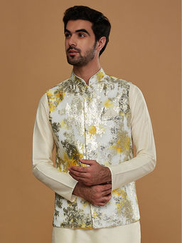 KISAH - Men Off White Nehru Jacket