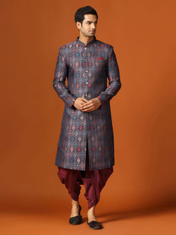 KISAH - Men Multi-Color Sherwani with Dhoti (Set of 2)