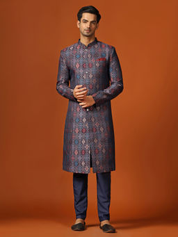 KISAH - Men Purple Sherwani with Trouser (Set of 2)