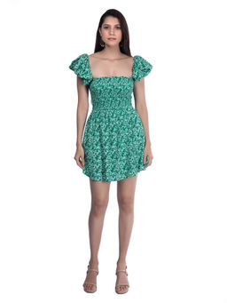 French Theory - Women Floral Printed Dress-Green
