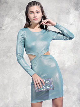 TOKYO TALKIES - Women Sea Green Bodycon Dress