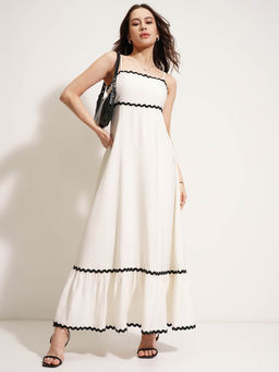 TOKYO TALKIES - Women White Spaghetti Strap Dress
