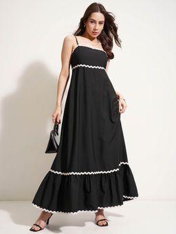 TOKYO TALKIES - Women Black Spaghetti Strap Dress