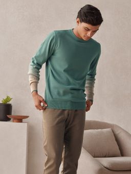 Andamen - Green Mens Full Sleeve Cotton Pullover Regular Fit