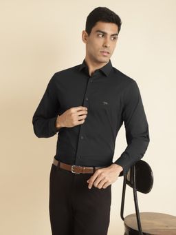 Andamen - Black Mens Cutaway Full Sleeve Shirt Slim Fit
